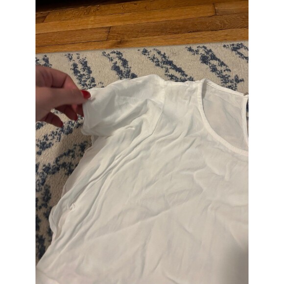 & OTHER STORIES Los Angeles Atelier White Flutter Sleeve Blouse - Picture 6 of 7